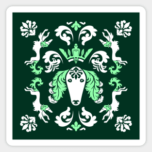 The Spirit of Saluki Damask (Green) Magnet